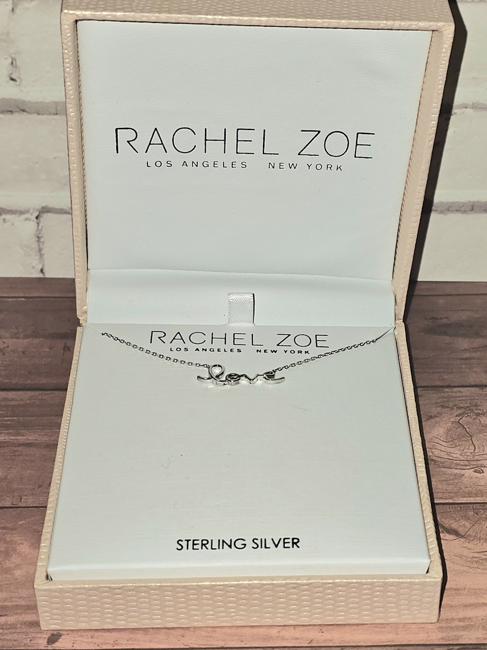 Rachel Zoe Sterling Silver 'love' Script Necklace NIB